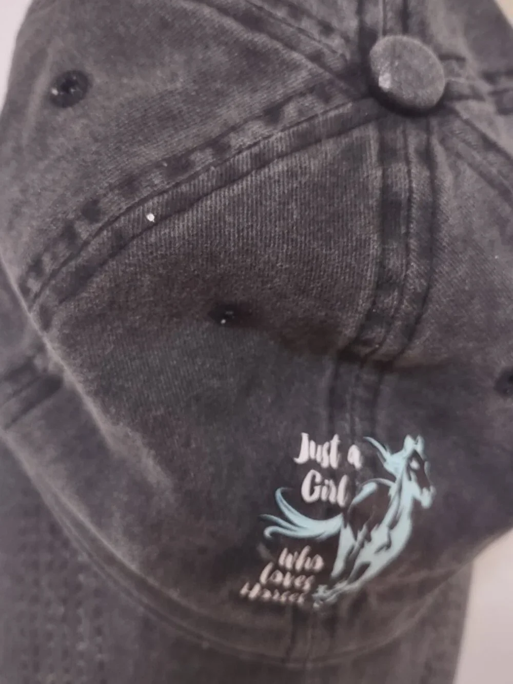 Black Adjustable Horse Girl Hat